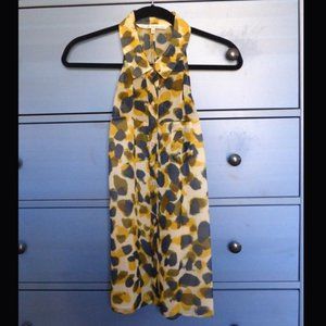 Rachel Roy Chiffon Sleeveless Print Blouse - XL